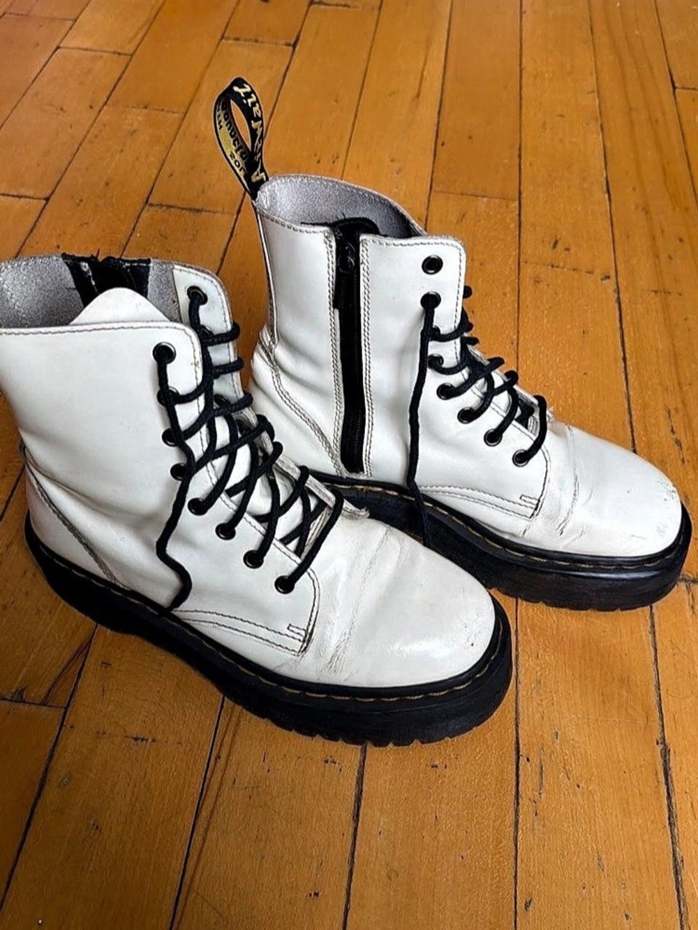 Dr. Martens Jadon Polished Smooth Leather Platform Boots Platform Combat Boots